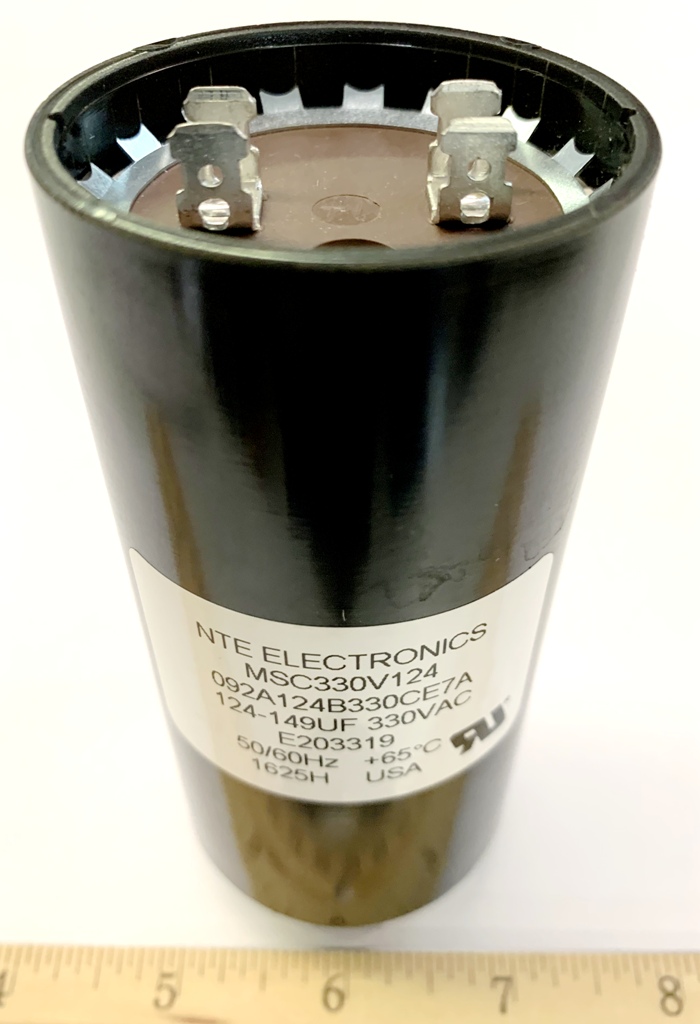 220/250V 216-259 µF Capacitance Two 0.250 Quick Connect Terminals NTE Electronics MSC250V216 Series MSC Motor Start AC Electrolytic Capacitor