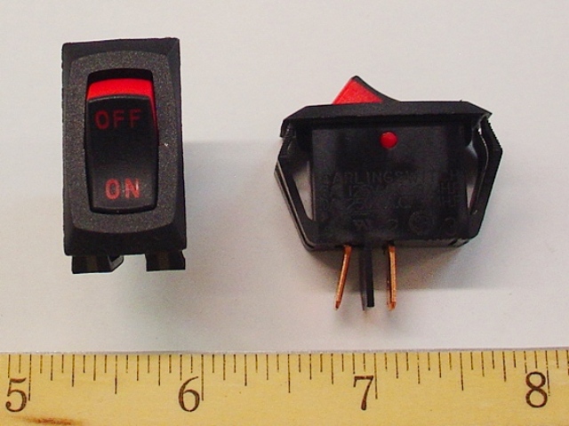 240V SW04 16A SINGLE POLE RED ILLUMINATED ROCKER ON OFF SWITCH 28mm x 11mm 16A 