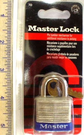 Master Lock 7D 1 1/8 Silver / Blue Four-Pin Steel Tumbler Lock